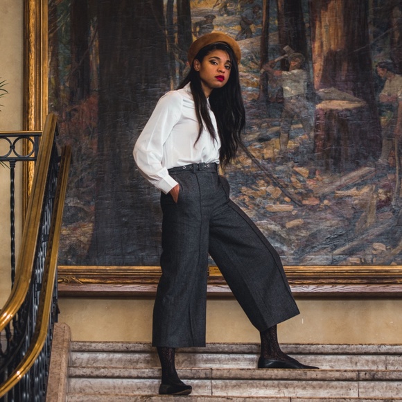 Wool Wide Leg Pant - Picture 1 of 5